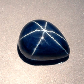Safira Estrela Azul Natural 2.80ct, Formato de pêra, Opaco
