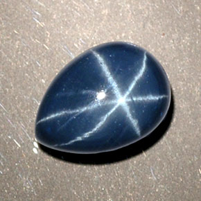Safira estrela azul natural 1,93ct, formato de pêra, opaco