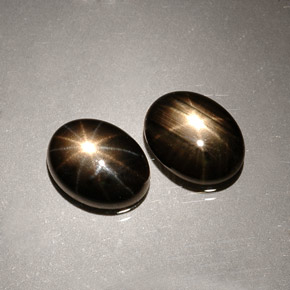 Pedras preciosas de safira estrela preto natural de  ct, corte oval, opaco