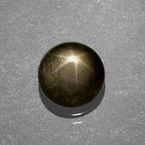 Safira estrela verde natural 0,82ct, corte redondo, opaco