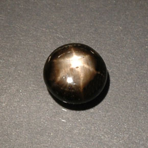 Safira estrela preto natural 0,60ct, corte redondo, opaco