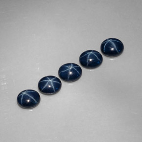 Pedras preciosas de safira estrela azul natural de  ct, corte oval, opaco