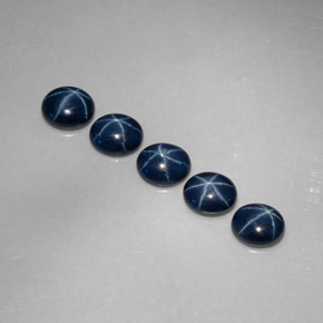 Pedras preciosas de safira estrela azul natural de  ct, corte oval, opaco
