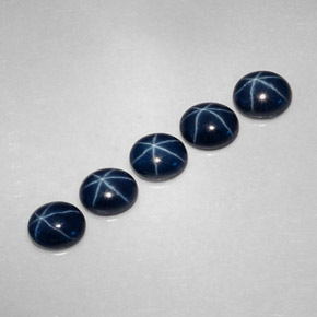 Pedras preciosas de safira estrela azul natural de  ct, corte oval, opaco