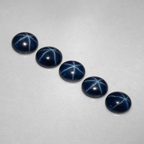 Pedras preciosas de safira estrela azul natural de  ct, corte oval, opaco
