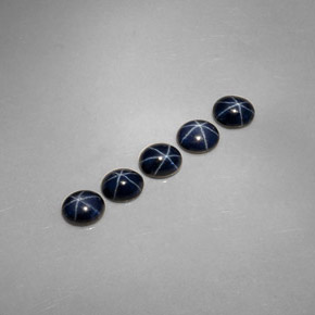 Pedras preciosas de safira estrela azul natural de  ct, corte oval, opaco