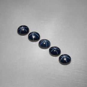 Pedras preciosas de safira estrela azul natural de  ct, corte oval, opaco