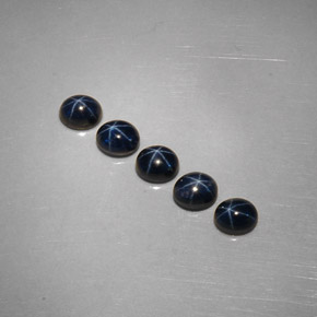 Pedras preciosas de safira estrela azul natural de  ct, corte oval, opaco