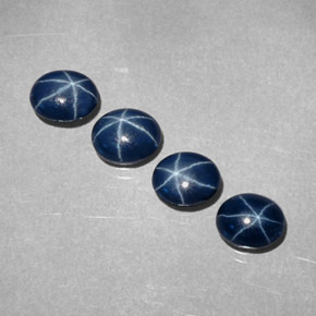 Pedras preciosas de safira estrela azul natural de  ct, corte oval, opaco