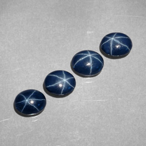 Pedras preciosas de safira estrela azul natural de  ct, corte oval, opaco