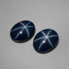Pedras preciosas de safira estrela azul natural de  ct, corte oval, opaco