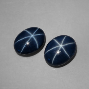 Pedras preciosas de safira estrela azul natural de  ct, corte oval, opaco