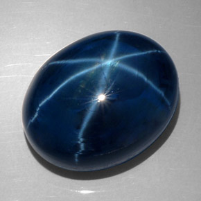 Safira estrela azul natural 62,28ct, corte oval, opaco