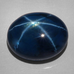 Safira estrela azul natural 62,28ct, corte oval, opaco