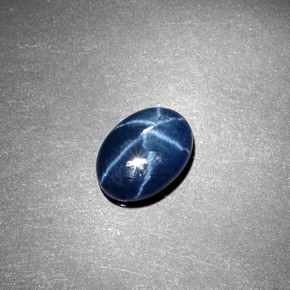 Safira estrela azul natural 1,35ct, corte oval, opaco
