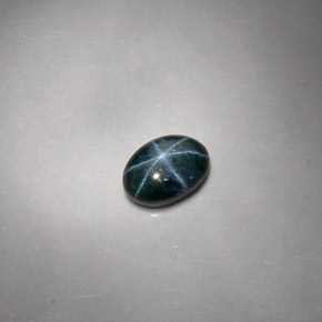 Safira estrela azul natural 2,59ct, corte oval, opaco