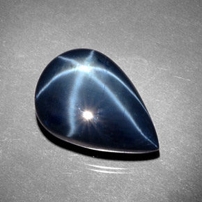 Safira Estrela Azul Natural 23.40ct, Formato de pêra, Opaco