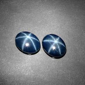 Pedras preciosas de safira estrela azul natural de  ct, corte oval, opaco