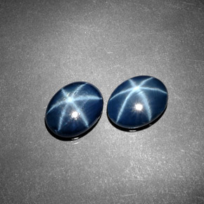 Pedras preciosas de safira estrela azul natural de  ct, corte oval, opaco