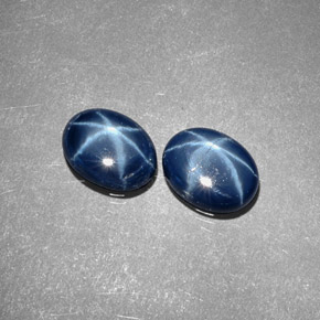 Pedras preciosas de safira estrela azul natural de  ct, corte oval, opaco