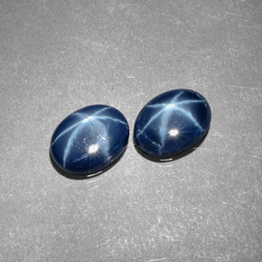 Pedras preciosas de safira estrela azul natural de  ct, corte oval, opaco