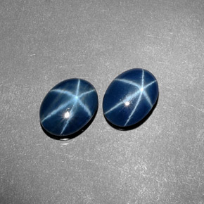 Pedras preciosas de safira estrela azul natural de  ct, corte oval, opaco