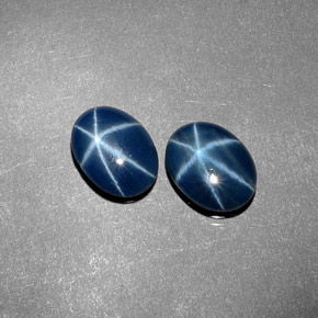 Pedras preciosas de safira estrela azul natural de  ct, corte oval, opaco