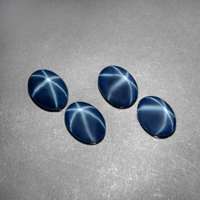 Pedras preciosas de safira estrela azul natural de  ct, corte oval, opaco