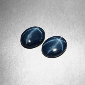 Pedras preciosas de safira estrela azul natural de  ct, corte oval, opaco