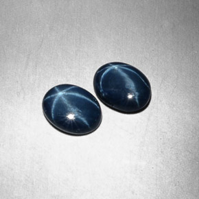 Pedras preciosas de safira estrela azul natural de  ct, corte oval, opaco