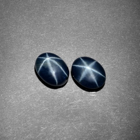 Pedras preciosas de safira estrela azul natural de  ct, corte oval, opaco