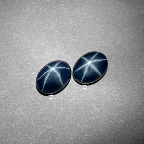 Pedras preciosas de safira estrela azul natural de  ct, corte oval, opaco