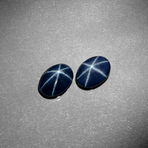 Pedras preciosas de safira estrela azul natural de  ct, corte oval, opaco