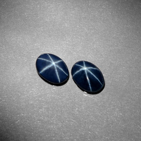 Pedras preciosas de safira estrela azul natural de  ct, corte oval, opaco
