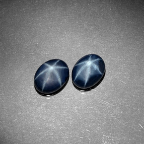 Pedras preciosas de safira estrela azul natural de  ct, corte oval, opaco