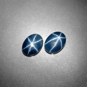 Pedras preciosas de safira estrela azul natural de  ct, corte oval, opaco