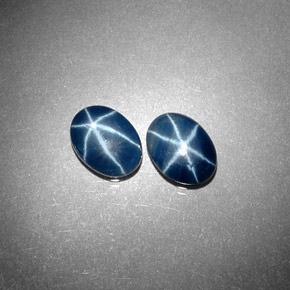 Pedras preciosas de safira estrela azul natural de  ct, corte oval, opaco