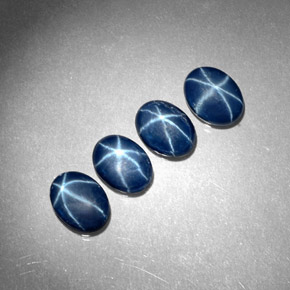 Pedras preciosas de safira estrela azul natural de  ct, corte oval, opaco
