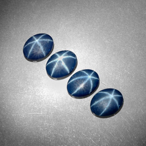 Pedras preciosas de safira estrela azul natural de  ct, corte oval, opaco