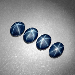 Pedras preciosas de safira estrela azul natural de  ct, corte oval, opaco