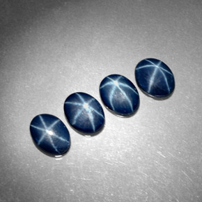 Pedras preciosas de safira estrela azul natural de  ct, corte oval, opaco