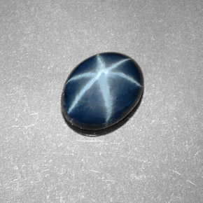 Safira Estrela Azul Natural 1.57ct, Corte Oval, Opaco