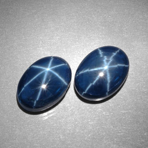 Pedras preciosas de safira estrela azul natural de  ct, corte oval, opaco
