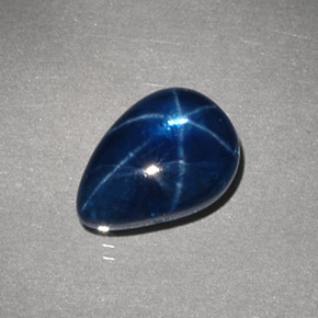 Safira Estrela Azul Natural 3.99ct, Formato de pêra, Opaco