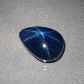 Safira Estrela Azul Natural 3.99ct, Formato de pêra, Opaco
