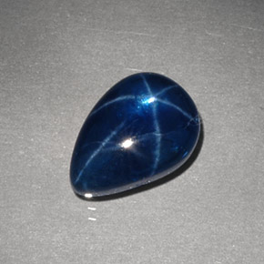 Safira Estrela Azul Natural 3.99ct, Formato de pêra, Opaco