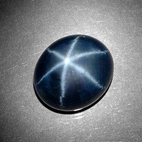 Safira estrela azul natural 13,32ct, corte oval, opaco