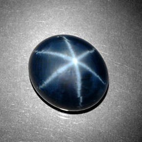 Safira estrela azul natural 13,32ct, corte oval, opaco