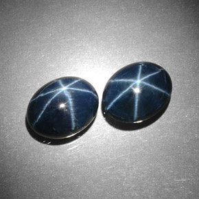 Pedras preciosas de safira estrela azul natural de  ct, corte oval, opaco