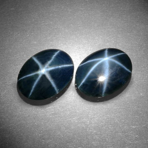 Pedras preciosas de safira estrela azul natural de  ct, corte oval, opaco